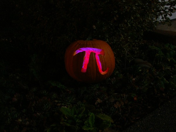Pumpkin with 'pi' carved