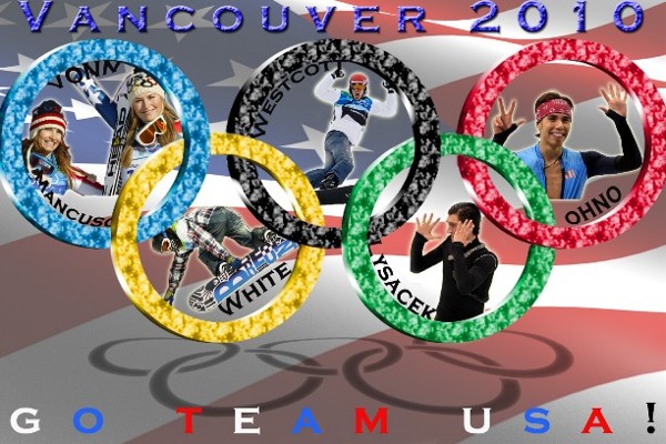 Collage with some American athletes