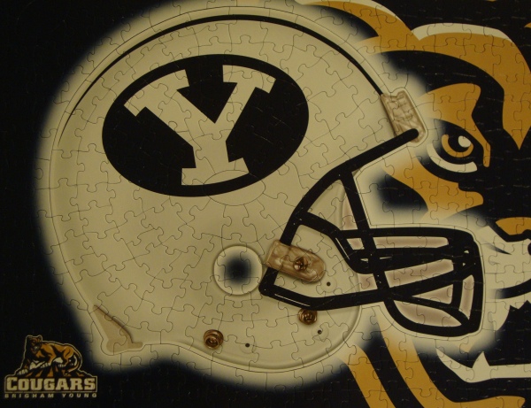 Puzzle of BYU football helmet