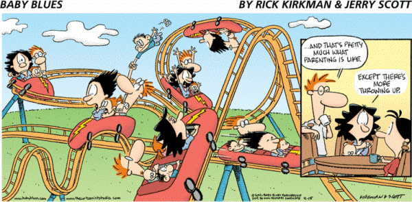 Parenting is roller coaster comic strip