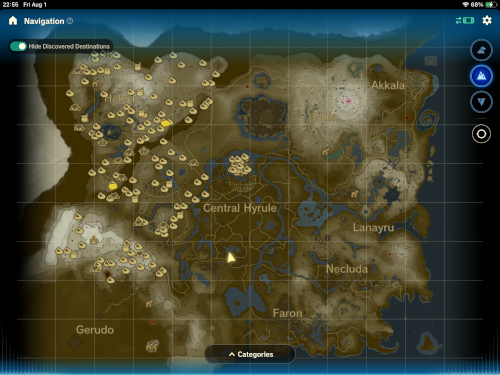 Map of TOTK's world with the east and south all cleaned up